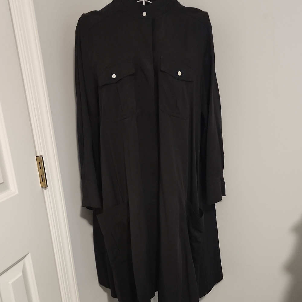 Black Button-Up Shirt Dress